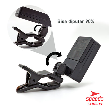 SPEEDS Tuner Gitar Digital Chromatic Clip On Auto Tuner Untuk Guitar 360 Degress Original 049-19