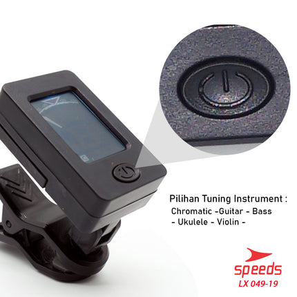 SPEEDS Tuner Gitar Digital Chromatic Clip On Auto Tuner Untuk Guitar 360 Degress Original 049-19