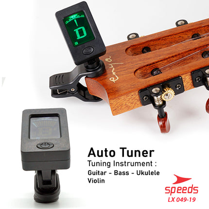 SPEEDS Tuner Gitar Digital Chromatic Clip On Auto Tuner Untuk Guitar 360 Degress Original 049-19