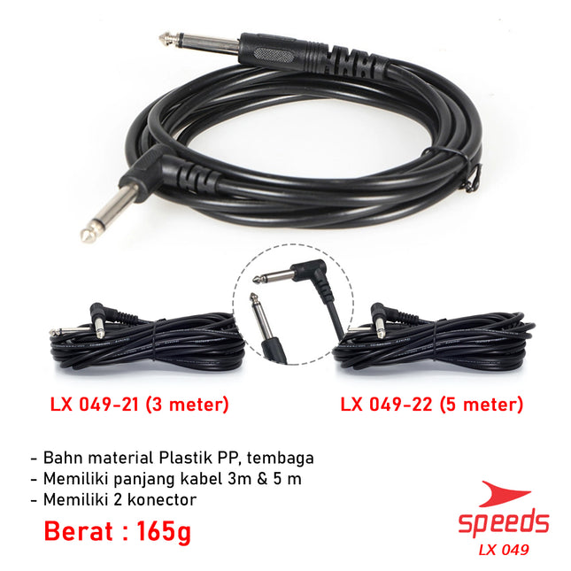SPEEDS Kabel Jack Gitar Listrik Alat Musik Kabel Aux Cable Audio Kabel Salon Speaker 049-21