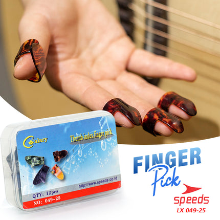 SPEEDS Pick Gitar Alat Musik Pick Finger Celluloid Pemetik Gitar Akustik 049-25