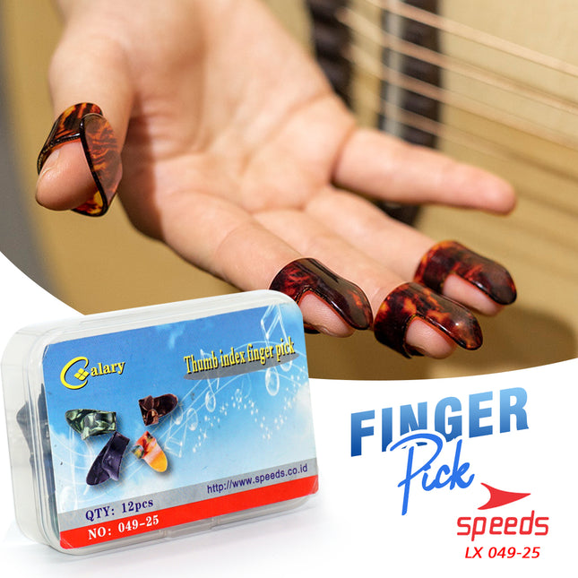 SPEEDS Pick Gitar Alat Musik Pick Finger Celluloid Pemetik Gitar Akustik 049-25