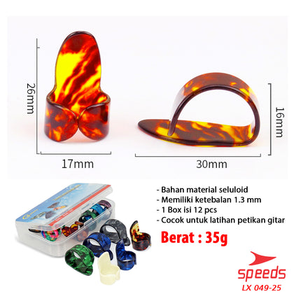 SPEEDS Pick Gitar Alat Musik Pick Finger Celluloid Pemetik Gitar Akustik 049-25