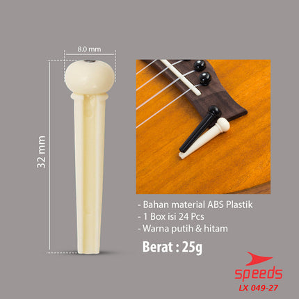 SPEEDS Pin Sadle Gitar Bridge Pins Guitar Alat Musik Bridge Pin Saddle Nut Pin Gitar 049-27