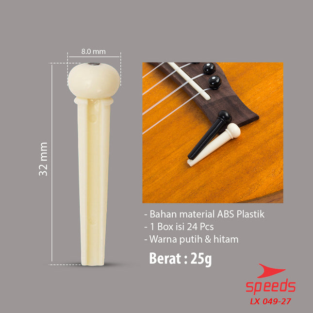 SPEEDS Pin Sadle Gitar Bridge Pins Guitar Alat Musik Bridge Pin Saddle Nut Pin Gitar 049-27