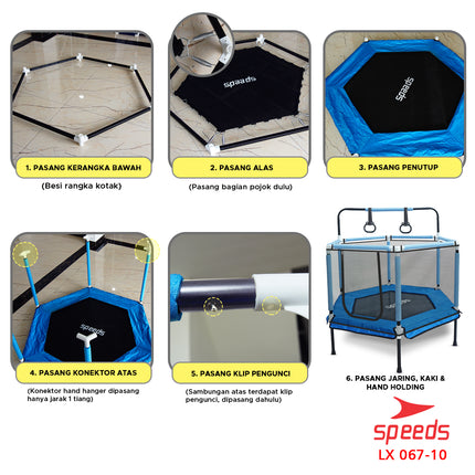 SPEEDS Mainan Anak Trampoline Anak Mainan Lompat Jump Olahraga Fitness 067-10