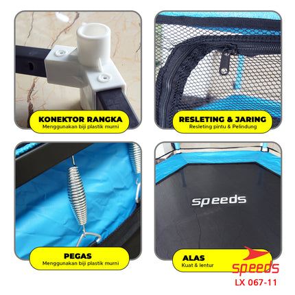 SPEEDS Trampolin Olahraga Trampoline Anak Mainan Lompat Olahraga Fitness 067-11