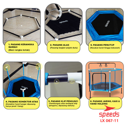 SPEEDS Trampolin Olahraga Trampoline Anak Mainan Lompat Olahraga Fitness 067-11