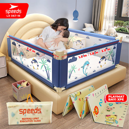 SPEEDS Baby Safety Bed Guard Baby Bedrail Fence Pagar Pengaman Pembatas Kasur Bed Rail Tempat Tidur Ranjang Bayi Balita Anak Bedguard Box 78-98cm Portable 067-18