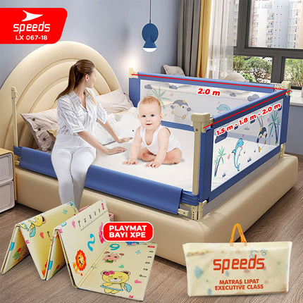 SPEEDS Baby Safety Bed Guard Baby Bedrail Fence Pagar Pengaman Pembatas Kasur Bed Rail Tempat Tidur Ranjang Bayi Balita Anak Bedguard Box 78-98cm Portable 067-18