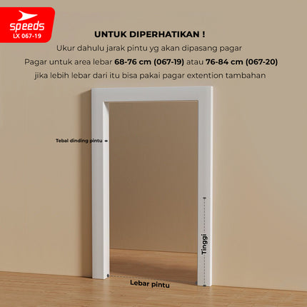 SPEEDS Baby Safety Gate Pagar Pintu Bayi Pagar Pengaman Bayi Pembatas Bayi Anak Tangga Dapur Kamar Mandi Safe Gate 180 Derajat 067-19