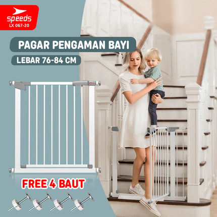 SPEEDS Baby Safety Gate Pagar Pintu Bayi Pagar Pengaman Bayi Pembatas Bayi Anak Tangga Dapur Kamar Mandi Safe Gate Keluarga 067-20