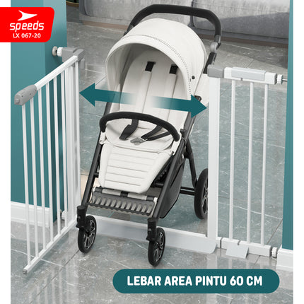 SPEEDS Baby Safety Gate Pagar Pintu Bayi Pagar Pengaman Bayi Pembatas Bayi Anak Tangga Dapur Kamar Mandi Safe Gate Keluarga 067-20