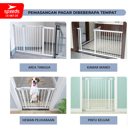 SPEEDS Baby Safety Gate Pagar Pintu Bayi Pagar Pengaman Bayi Pembatas Bayi Anak Tangga Dapur Kamar Mandi Safe Gate Keluarga 067-20