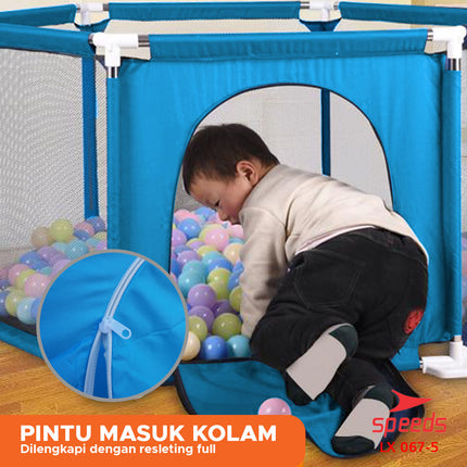 SPEEDS Kolam Mandi Bola Anak Playpen Anak Mini Kelambu Bayi Mainan Anak Dengan Jaring Net 067-5