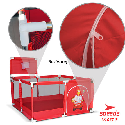 SPEEDS Kolam Mandi Bola Keranjang Mandi Bola Mainan Tenda anak Playpen 067-7