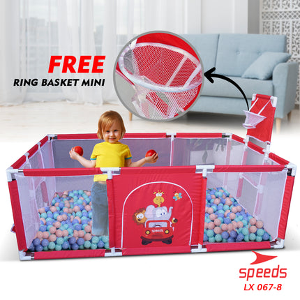 SPEEDS Kolam Mandi Bola Keranjang Mandi Bola Mainan Tenda anak Playpen 067-8