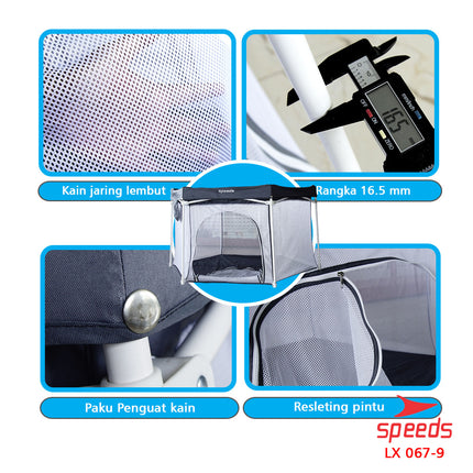 SPEEDS Kolam Mandi Bola Lipat Anak Playpen Anak Mini Kelambu Bayi Mainan Anak Dengan 067-9