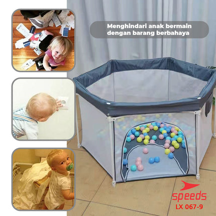 SPEEDS Kolam Mandi Bola Lipat Anak Playpen Anak Mini Kelambu Bayi Mainan Anak Dengan 067-9