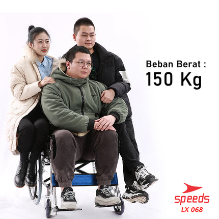 SPEEDS Kursi Roda Traveling Bisa Masuk Pesawat - Kursi roda Alluminium Bisa Dilipat 068-2