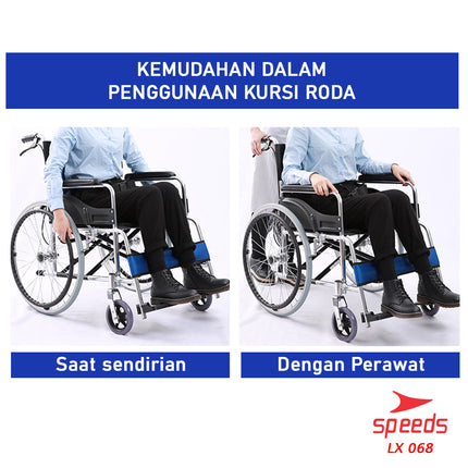 SPEEDS Kursi Roda Traveling Bisa Masuk Pesawat - Kursi roda Alluminium Bisa Dilipat 068-2
