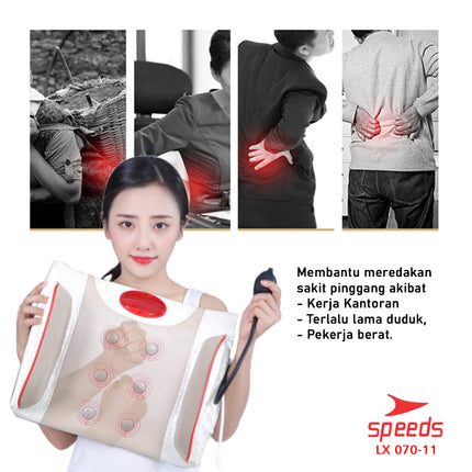 SPEEDS Bantal Pijat Massage Portable Alat Pijat Elektrik Bantal Pijat Portable Home Massager 070-11