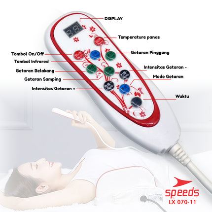 SPEEDS Bantal Pijat Massage Portable Alat Pijat Elektrik Bantal Pijat Portable Home Massager 070-11