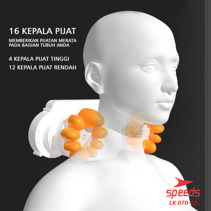 SPEEDS Bantal Pijat Portable Alat Pijat Elektrik Alat Pijat Terapi Bantal Pijat Multifungsi 070-12