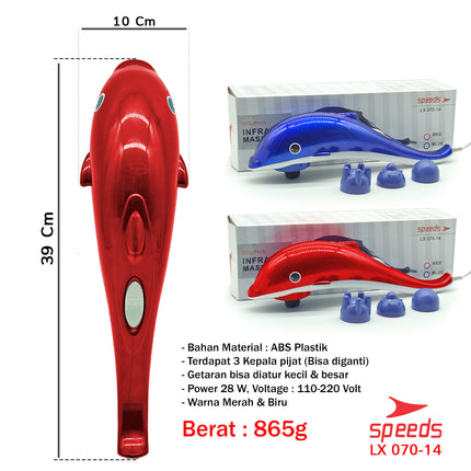 SPEEDS Alat Pijat Dolphin 3in1 Dolphin Massage Hand Massager Alat Pijat Elektrik 070-14