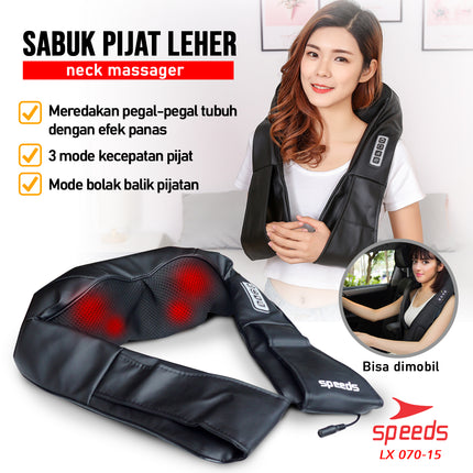 SPEEDS Alat Pijat Leher Alat Pijat Elektrik Neck Massager Bantal Pijat Multifungsi 070-15