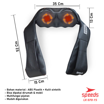SPEEDS Alat Pijat Leher Alat Pijat Elektrik Neck Massager Bantal Pijat Multifungsi 070-15