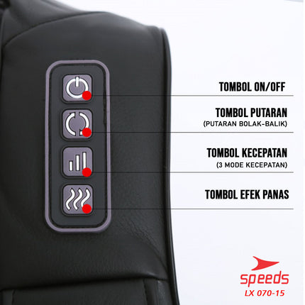 SPEEDS Alat Pijat Leher Alat Pijat Elektrik Neck Massager Bantal Pijat Multifungsi 070-15