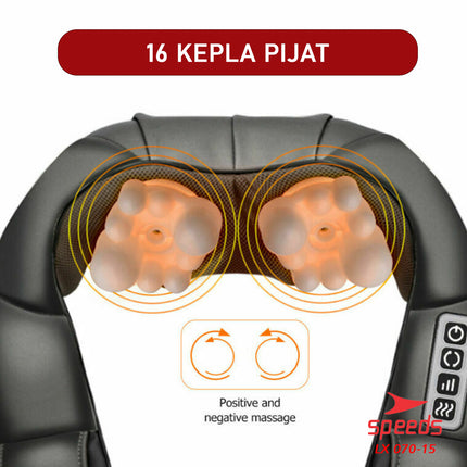 SPEEDS Alat Pijat Leher Alat Pijat Elektrik Neck Massager Bantal Pijat Multifungsi 070-15