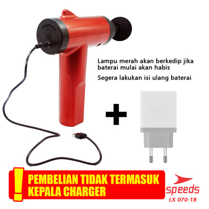 SPEEDS Fascial Gun Massage Gun Mini Alat Pijat Elektrik 4 in 1 Alat Pijat Getar 070-18