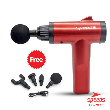 SPEEDS Fascial Gun Massage Gun Mini Alat Pijat Elektrik 4 in 1 Alat Pijat Getar 070-18