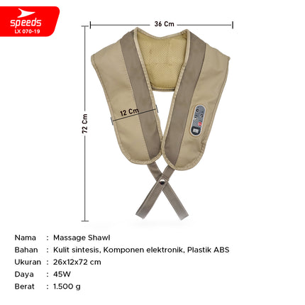 SPEEDS Alat Pijat Leher Alat Pijat Elektrik Alat Pijat Terapi Neck Massager Relaksasi 070-19