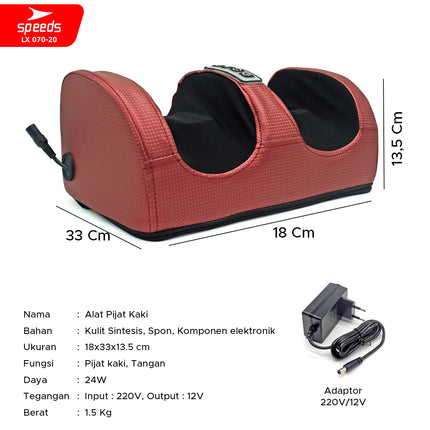 SPEEDS Alat Pijat Kaki Elektrik Foot Massager Terapi Kaki dan Badan Alat Kesehatan Portable 070-20