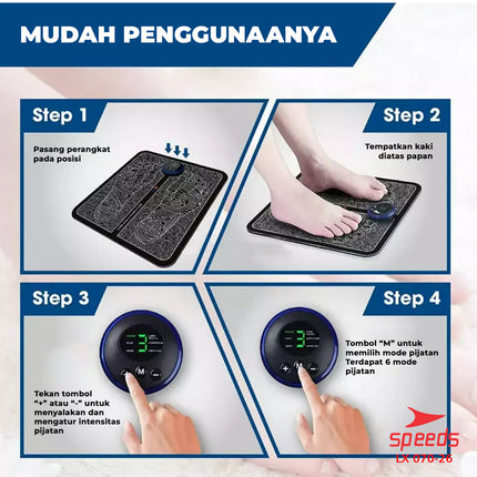 SPEEDS EMS Foot Massage Mat Pijat Kaki EMS Pad Mat Alat Pijat Kaki Alat Electric Pijat Kaki Japan Original Serbaguna 070-26