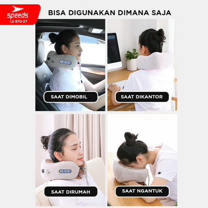 SPEEDS Bantal Pijat Elektrik Leher Massage Neck Alat Pijat Terapi Pegal-pegal Elektrik 070-27