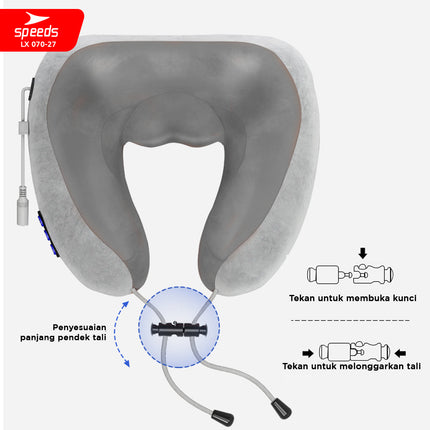 SPEEDS Bantal Pijat Elektrik Leher Massage Neck Alat Pijat Terapi Pegal-pegal Elektrik 070-27