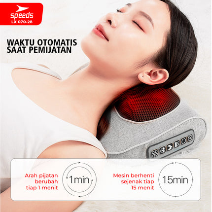SPEEDS Bantal Pijat 20 Kepala Pijat Multifungsi Massage Pillow Portabel Alat PIjat Leher Elektrik 070-28