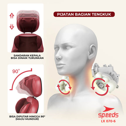 SPEEDS Kursi Pijat Elektrik Kursi Pijat Mobile dan Rumah Alat Pijat Elektrik Massage Chair 070-6