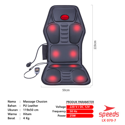 SPEEDS Kursi Pijat Elektrik Kursi Pijat Mobile Alat Pijat Elektrik Alat Terapi Relaksasi 070-7