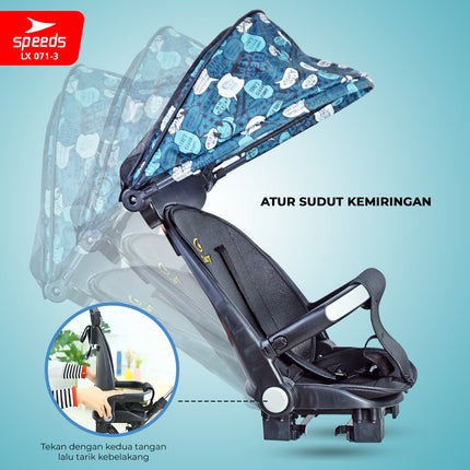 SPEEDS Stroller Bayi Anak Kereta Dorong Bayi Anak Mini Trike Baby Stroller Lipat 071-3
