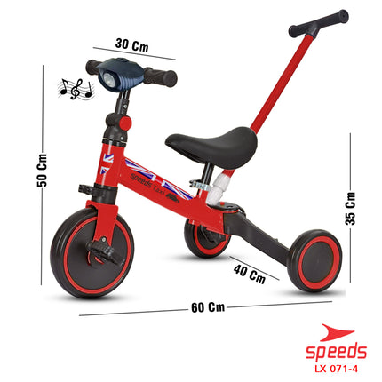 SPEEDS Sepeda Keseimbangan Lipat 4in1 Push Kick Balance Bike Mini Mainan Anak Outdoor 071-4