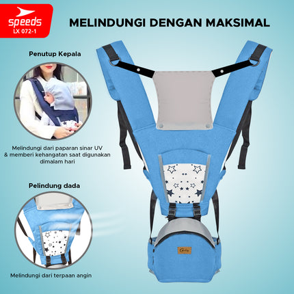SPEEDS Gendongan Hipseat Bayi Baby Carrier Ransel Bedongan Bayi Depan dan Bahan Nyaman Ringan 072-1