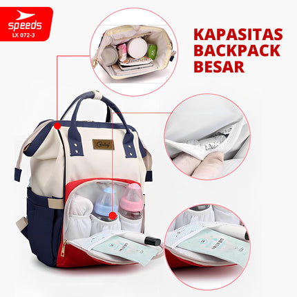 SPEEDS Gendongan Bayi + Tas Backpack Gedongan Bayi Hipseat Baby Carrier Ransel Depan 072-3