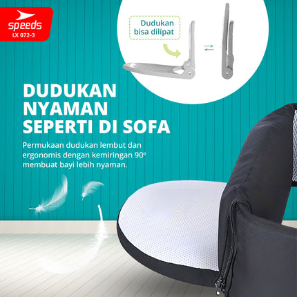 SPEEDS Gendongan Bayi + Tas Backpack Gedongan Bayi Hipseat Baby Carrier Ransel Depan 072-3