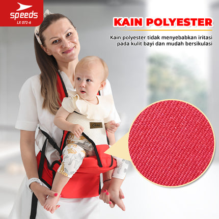 SPEEDS Gendongan Bayi Hipseat Gedongan Bayi Baby Carrier Ransel Depan Bahan Nyaman LX 072-6