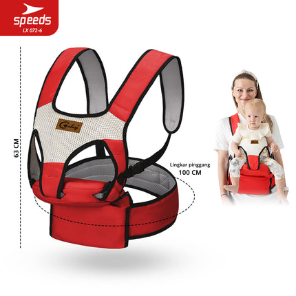 SPEEDS Gendongan Bayi Hipseat Gedongan Bayi Baby Carrier Ransel Depan Bahan Nyaman LX 072-6